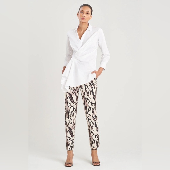 Natori Tops - Natori Cotton Poplin Drape Shirt